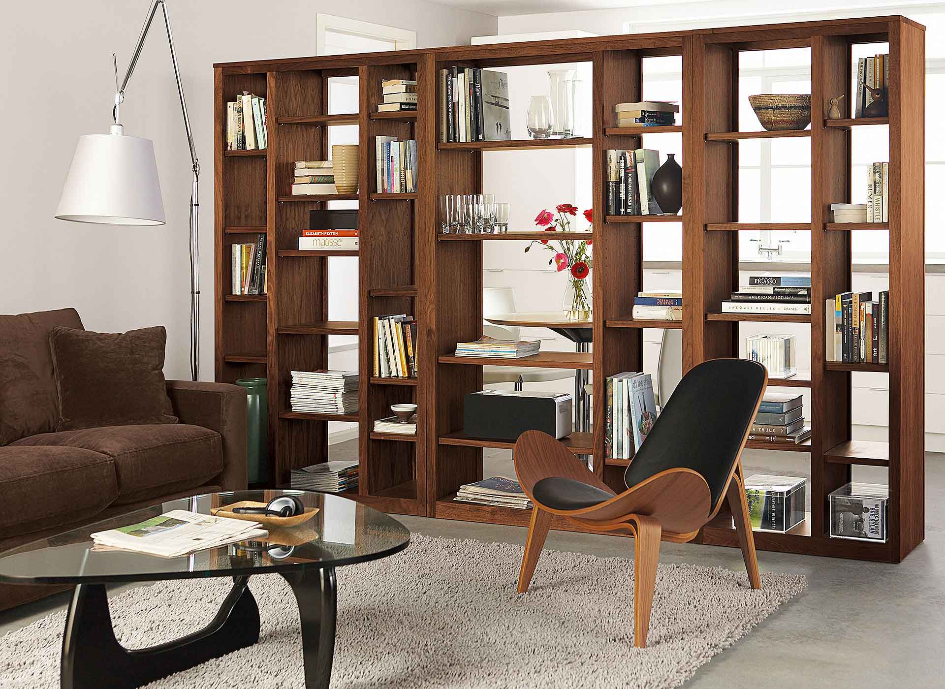 Divide Small Spaces With Bookshelves For Separation