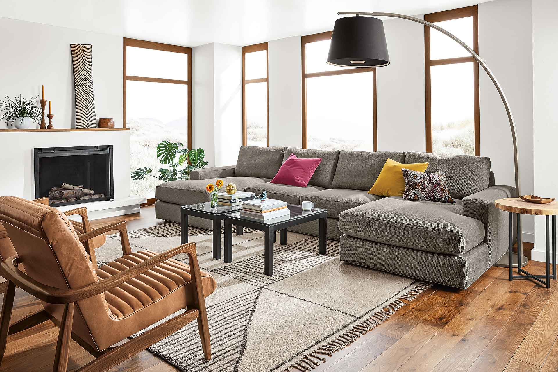 double sofa living room